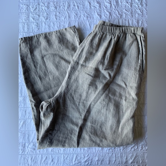 Flax Natural Sociable Flood Wide Leg Linen Pants Large - Picture 4 of 16